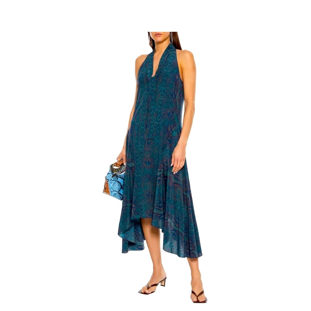 Joie | Silk MIDI Dress Animal print Halter